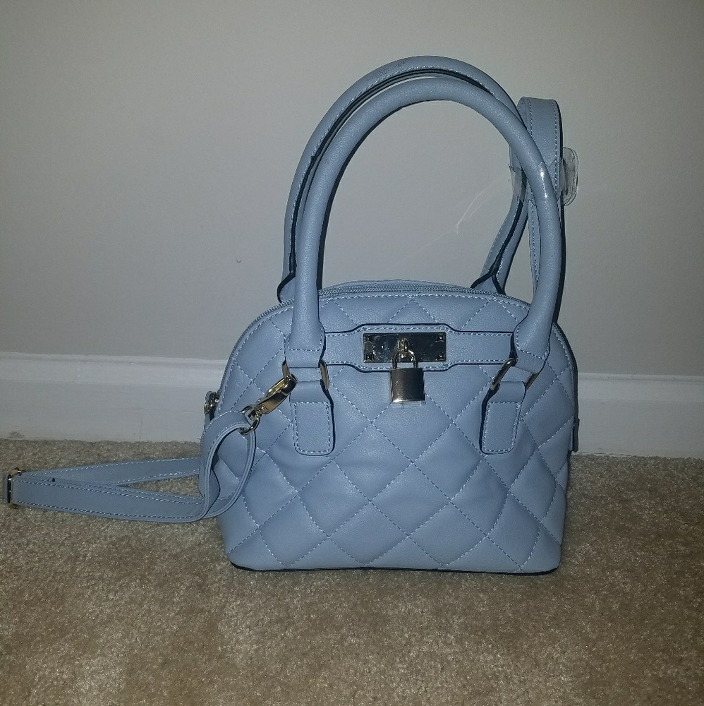 Small blue satchel w/ lock